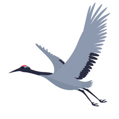 illustration of a flying crane