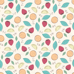 seamless pattern with fruits