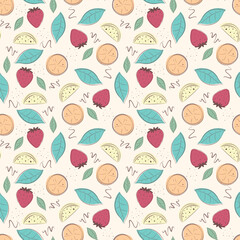 seamless pattern with fruits