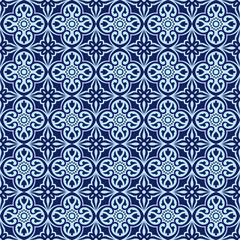 Fototapeta premium Beautiful seamless retro background with blue abstract pattern