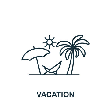 Vacation icon. Line simple Travel icon for templates, web design and infographics