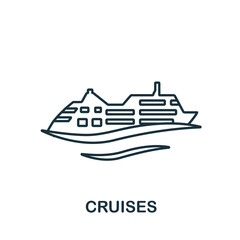 Cruises icon. Line simple Travel icon for templates, web design and infographics