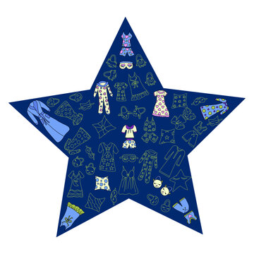 pajamas star shape blue background clip art preview