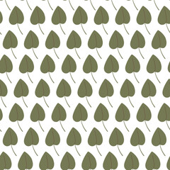 Linden Leaves Pattern. Endless Background with green leaf. Seamless