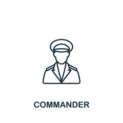 Commander icon. Line simple line War icon for templates, web design and infographics