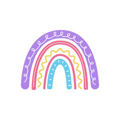 boho rainbow. pastel hand painted rainbow for nursery wall decoration