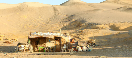 Poor primitive house in the desert
