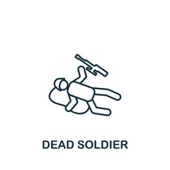 Dead Soldier icon. Line simple line War icon for templates, web design and infographics