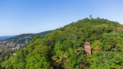 Fototapeta na wymiar Drone view of freiburg im breisgau city in Germany