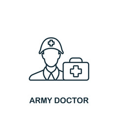 Army Doctor icon. Line simple line War icon for templates, web design and infographics