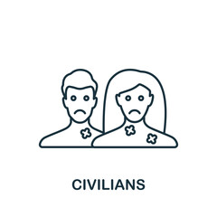 Civilians icon. Line simple line War icon for templates, web design and infographics