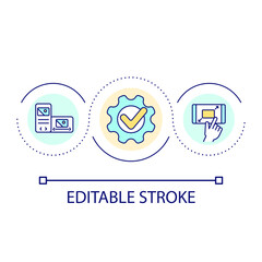 Website adaptability loop concept icon. Responsive web design. Screen size flexibility abstract idea thin line illustration. Isolated outline drawing. Editable stroke. Arial font used