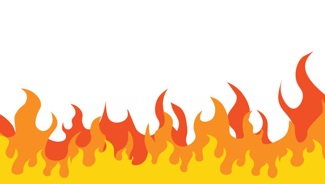 Fire Flame with a white background vector. Fire flame flat cartoon style.