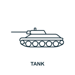 Tank icon. Line simple line Weapon icon for templates, web design and infographics