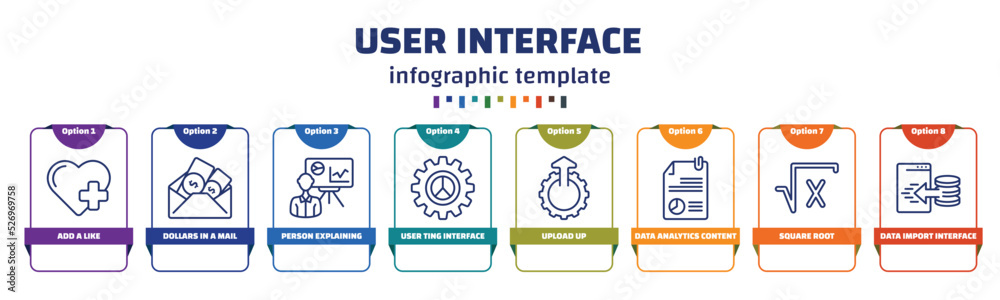 Poster infographic template with icons and 8 options or steps. infographic for user interface concept. incl