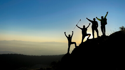 energetic, positive and motivating movements of mountaineers