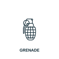 Grenade icon. Line simple line Weapon icon for templates, web design and infographics