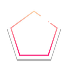 gradient pentagon frame with white background
