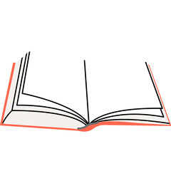 Educational book for logo, badge, sticker, icon on transparent background. Colorful simple flat png illustration in a modern style. Reading, learning and education through books, notebook, volume.