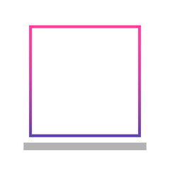 gradient square frame with square white background
