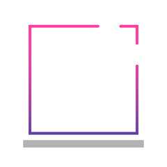 gradient square frame with square white background
