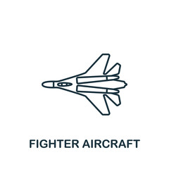 Fototapeta na wymiar Fighter Aircraft icon. Line simple line Weapon icon for templates, web design and infographics