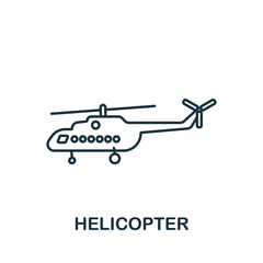 Helicopter icon. Line simple line Weapon icon for templates, web design and infographics