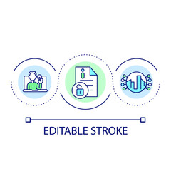 Open access to public information online loop concept icon. Internet network data. Digitalization abstract idea thin line illustration. Isolated outline drawing. Editable stroke. Arial font used