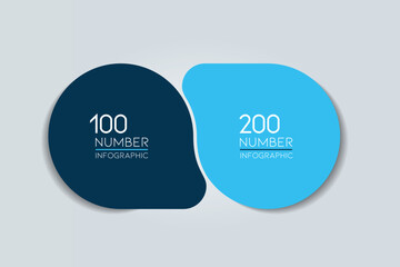 2 elements scheme, diagram. Two connected circles. Infographic template.