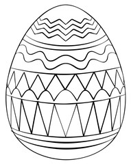 Easter egg. Element for coloring page. Cartoon style.