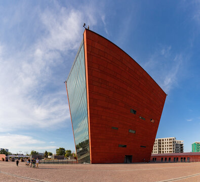 Gdansk, Poland - August 13, 2022: A picture of the modern building of the Museum of the Second World War.