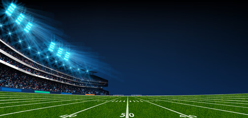 American football stadium vector illustration. Football field. Sport background. Match result template. © LIORIKI