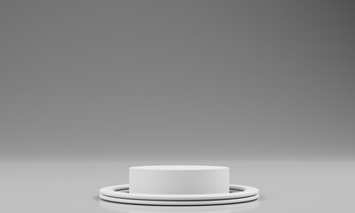 minimalist background for product presentation with empty podium on 3d rendering