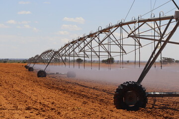 Pivot irrigation system in the field