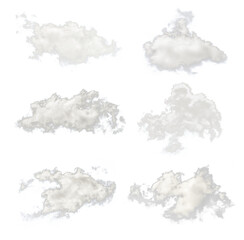 white clouds isolated on transparent background. (.PNG)
