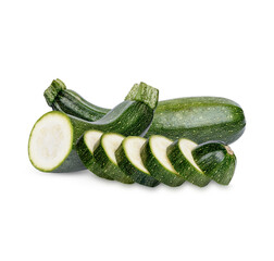 Fresh zucchini isolated on transparent background. (.PNG)