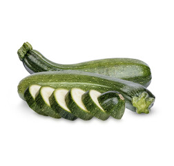 Fresh zucchini isolated on transparent background. (.PNG)