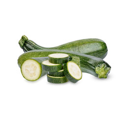 Fresh zucchini isolated on transparent background. (.PNG)