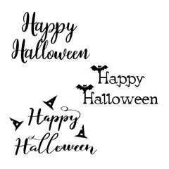 Happy Halloween lettering, Happy Halloween vector lettering. Holiday lettering for banner. Happy Halloween poster, greeting card, party invitation. Vector illustration.