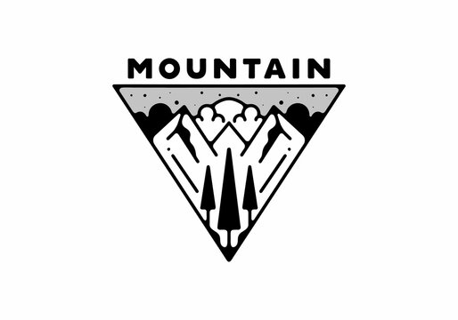 Triangle mountain line art design