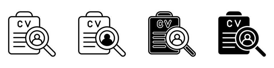 CV icon vector set. Resume illustration sign collection. user symbol or logo