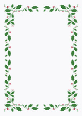 Vector Christmas Holly Border