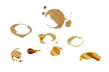 Coffee stains isolated on white background.