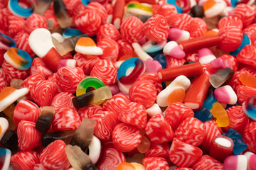 Tasty mix of jelly colorful candies.