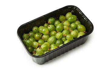 A group of gooseberries isolated on a white background.