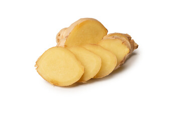 Ginger root isolated on white background.