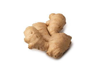 Ginger root isolated on white background.