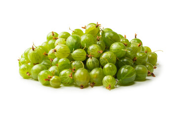 A group of gooseberries isolated on a white background.