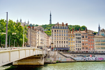 Fototapeta na wymiar Lyon landmarks, HDR Image