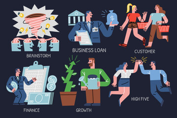 Company illustration for website, application, printing, document, poster design, etc.